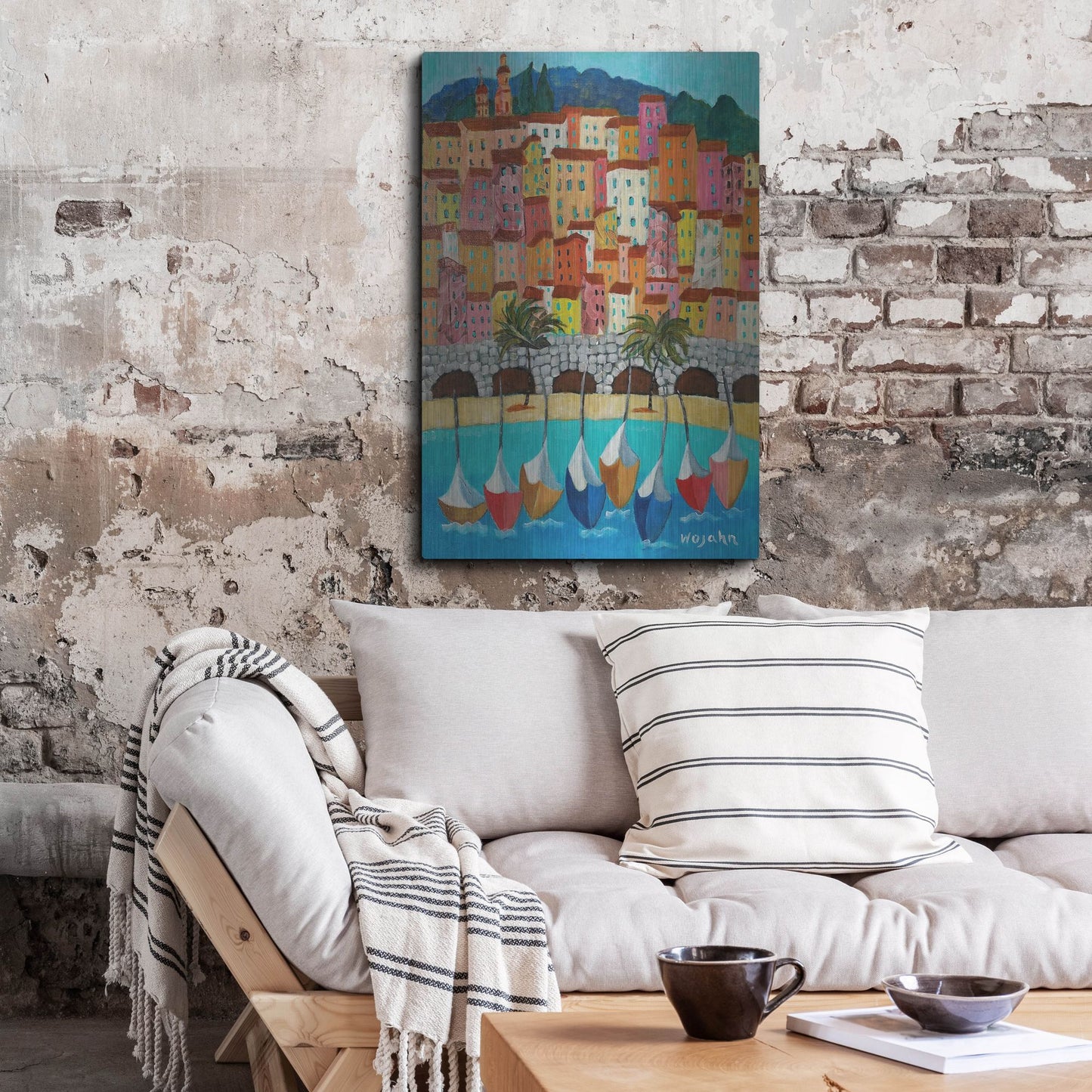 Luxe Metal Art 'Vieux Menton' by Holly Wojhan, Metal Wall Art,24x36