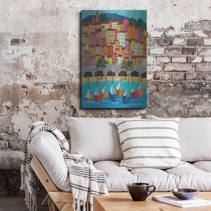 Luxe Metal Art 'Vieux Menton' by Holly Wojhan, Metal Wall Art,24x36