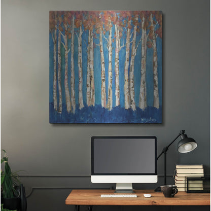 Luxe Metal Art 'Trees Pink' by Holly Wojhan, Metal Wall Art,36x36