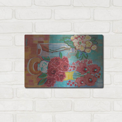 Luxe Metal Art 'Hello There Coral' by Holly Wojhan, Metal Wall Art,16x12