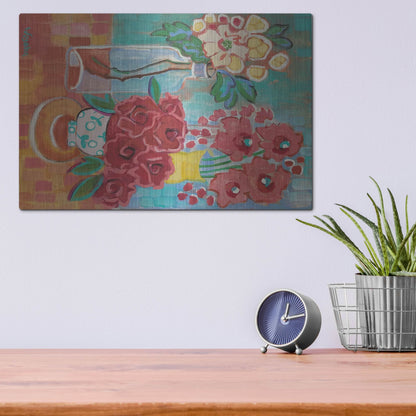 Luxe Metal Art 'Hello There Coral' by Holly Wojhan, Metal Wall Art,16x12