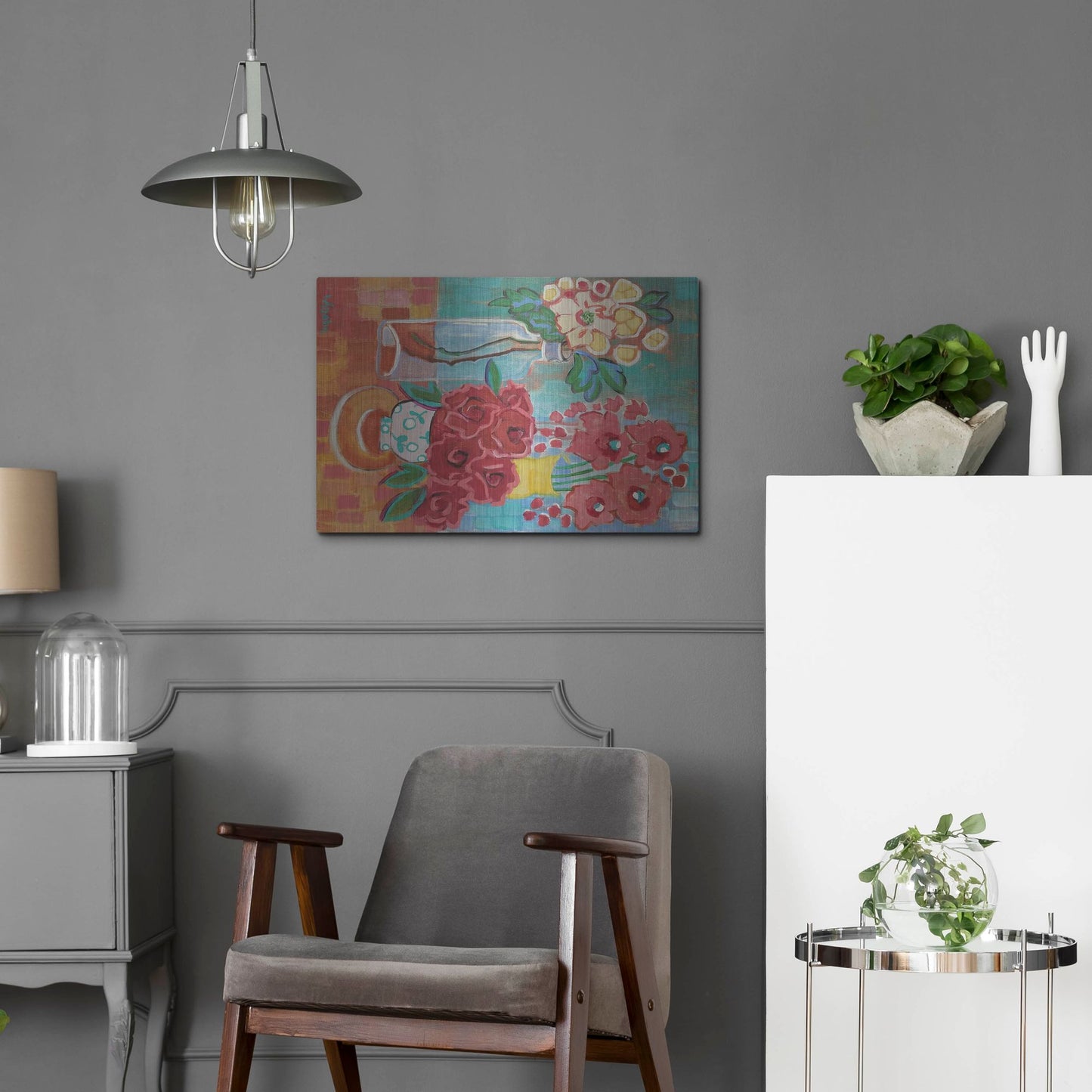 Luxe Metal Art 'Hello There Coral' by Holly Wojhan, Metal Wall Art,24x16