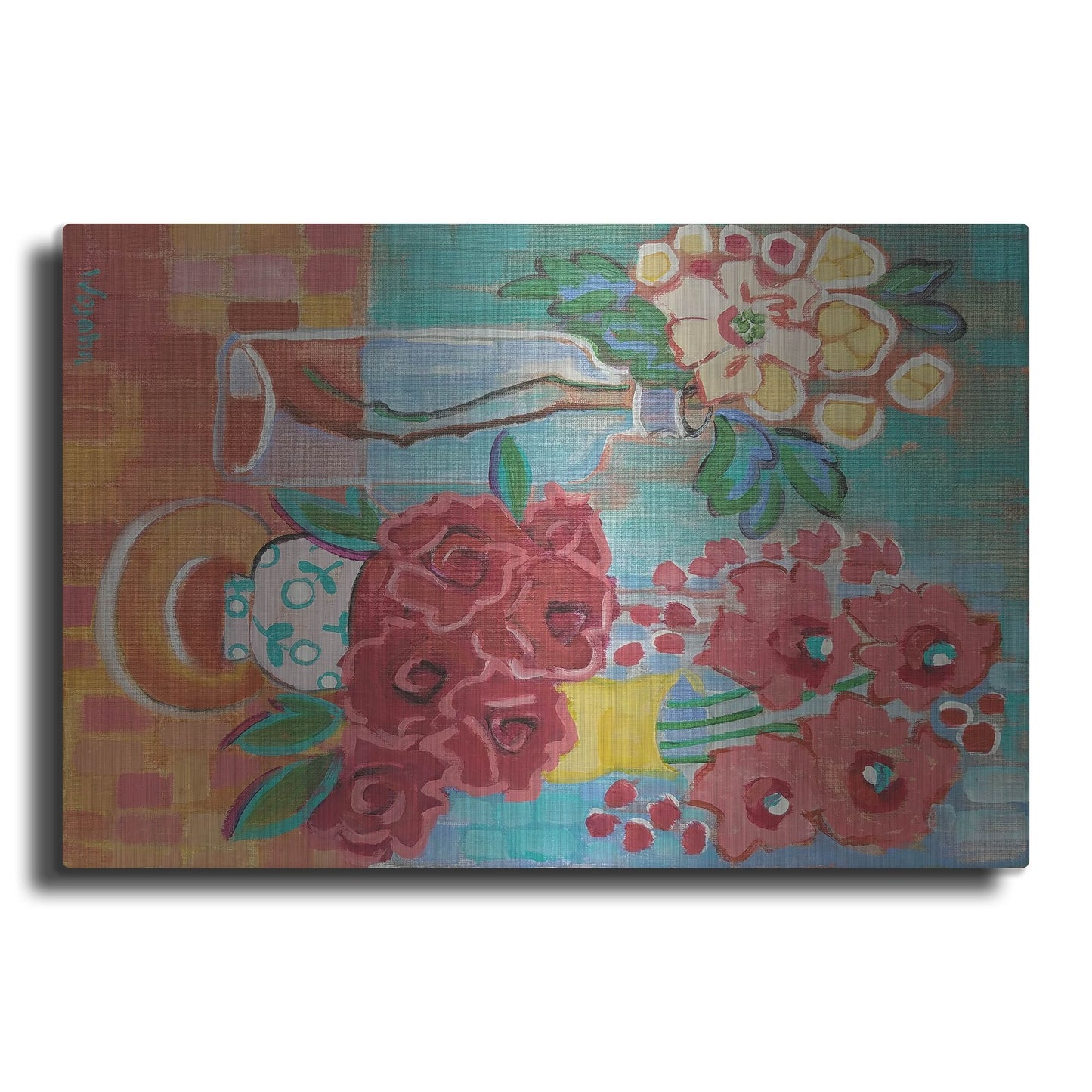 Luxe Metal Art 'Hello There Coral' by Holly Wojhan, Metal Wall Art