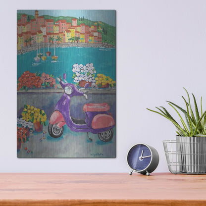 Luxe Metal Art 'Vroom with a View' by Holly Wojhan, Metal Wall Art,12x16