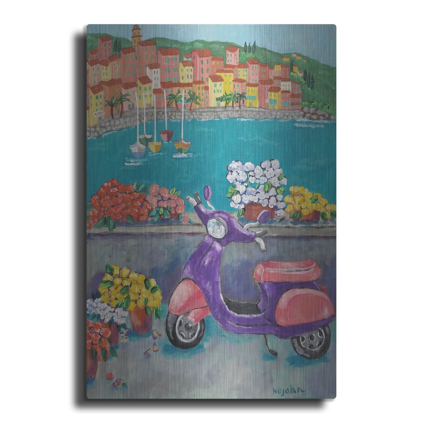 Luxe Metal Art 'Vroom with a View' by Holly Wojhan, Metal Wall Art