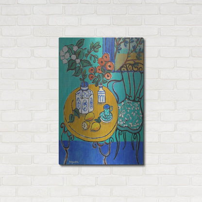 Luxe Metal Art 'Tablescape #1' by Holly Wojhan, Metal Wall Art,24x36