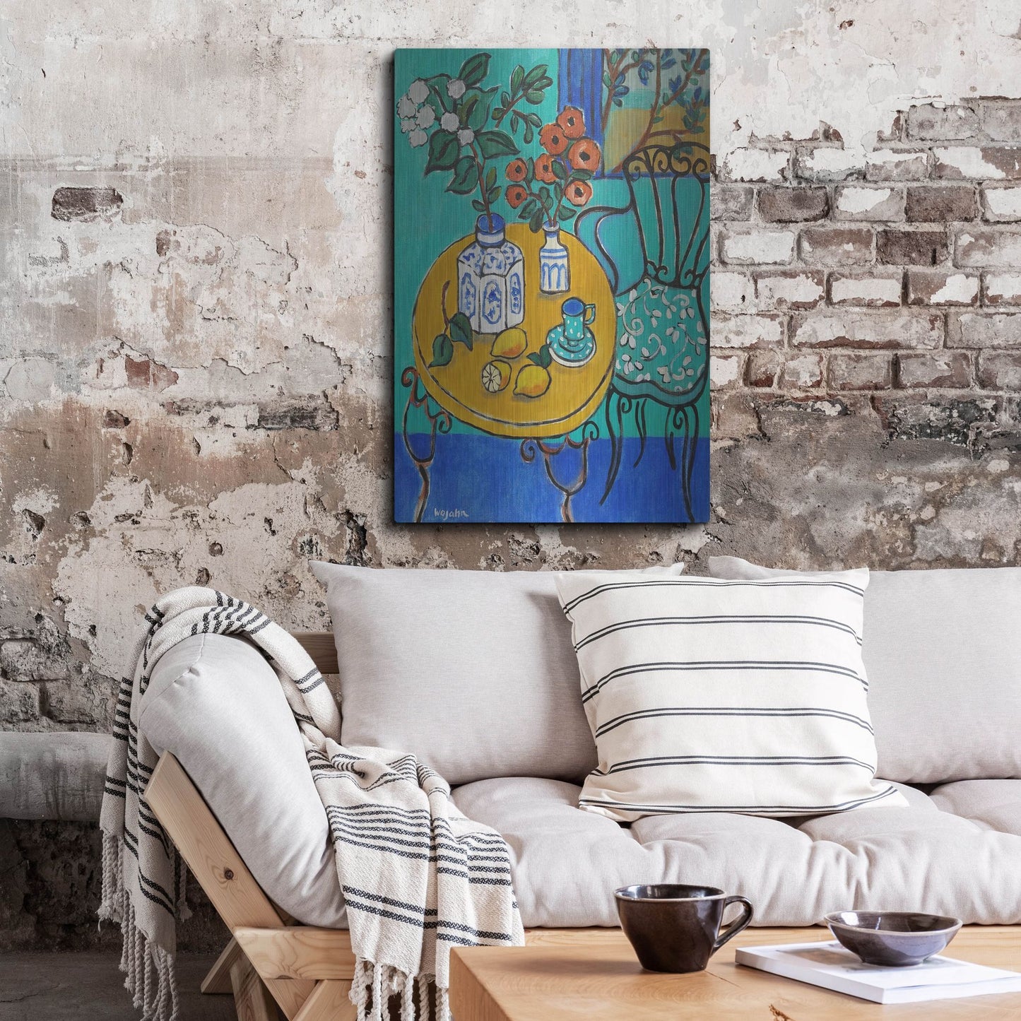 Luxe Metal Art 'Tablescape #1' by Holly Wojhan, Metal Wall Art,24x36