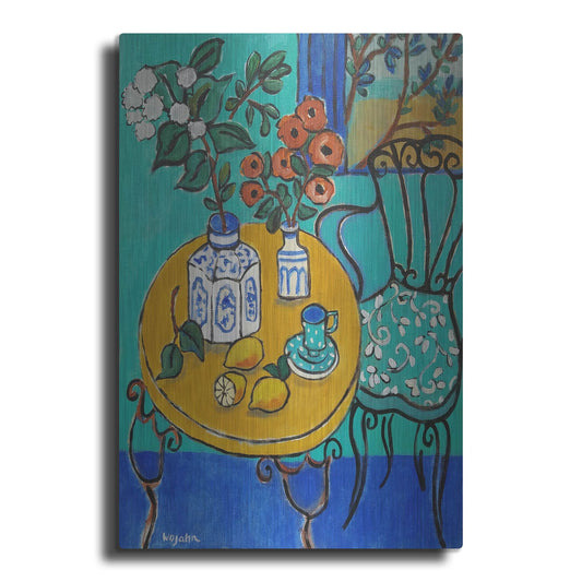 Luxe Metal Art 'Tablescape #1' by Holly Wojhan, Metal Wall Art