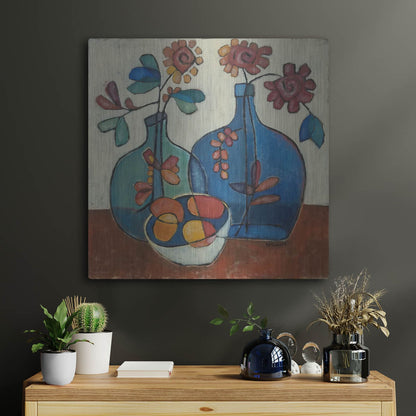 Luxe Metal Art 'Danish Modern Flowers' by Holly Wojhan, Metal Wall Art,24x24