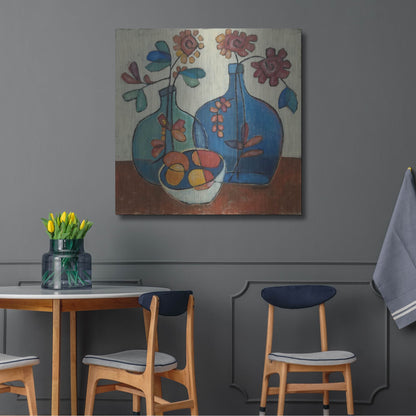 Luxe Metal Art 'Danish Modern Flowers' by Holly Wojhan, Metal Wall Art,36x36