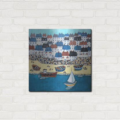 Luxe Metal Art 'Cornwall Calling' by Holly Wojhan, Metal Wall Art,24x24