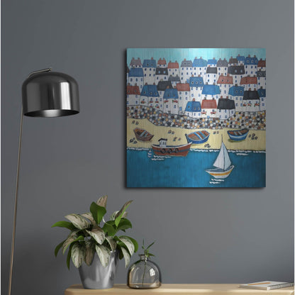 Luxe Metal Art 'Cornwall Calling' by Holly Wojhan, Metal Wall Art,24x24