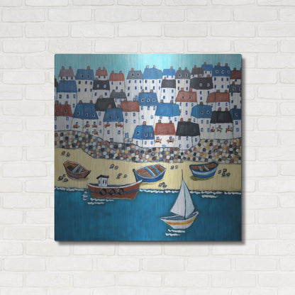 Luxe Metal Art 'Cornwall Calling' by Holly Wojhan, Metal Wall Art,36x36