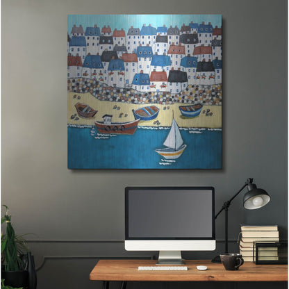 Luxe Metal Art 'Cornwall Calling' by Holly Wojhan, Metal Wall Art,36x36