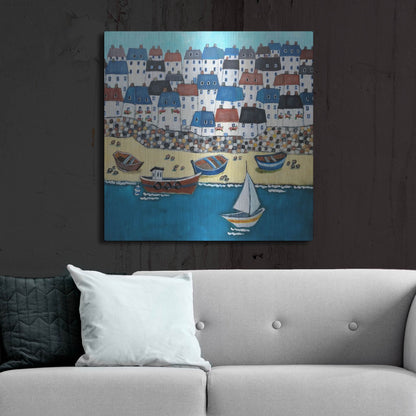 Luxe Metal Art 'Cornwall Calling' by Holly Wojhan, Metal Wall Art,36x36