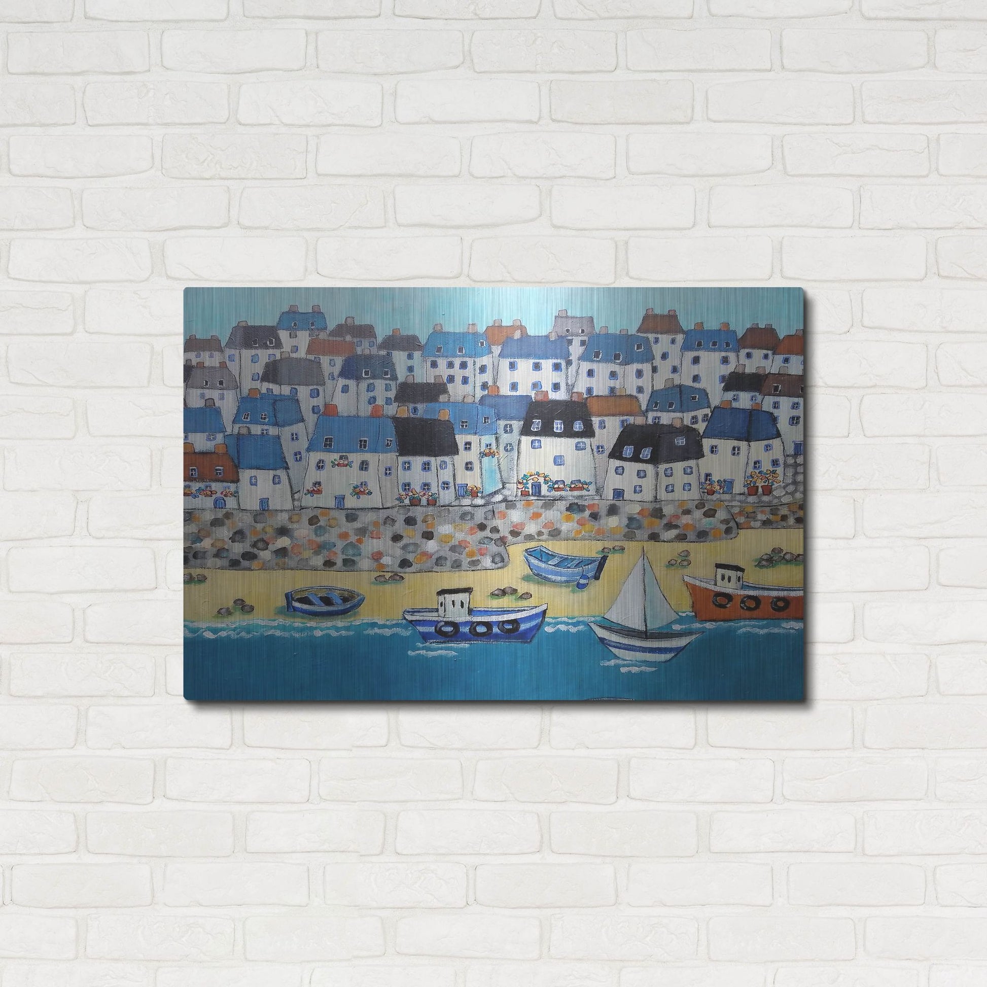 Luxe Metal Art 'Cornwall Calling Again' by Holly Wojhan, Metal Wall Art,36x24