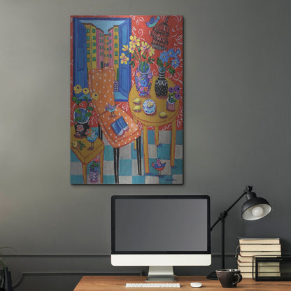 Luxe Metal Art 'Happy Interior-Menton' by Holly Wojhan, Metal Wall Art,24x36