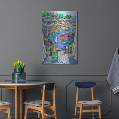 Luxe Metal Art 'The Three Travelers St Ives' by Holly Wojhan, Metal Wall Art,24x36