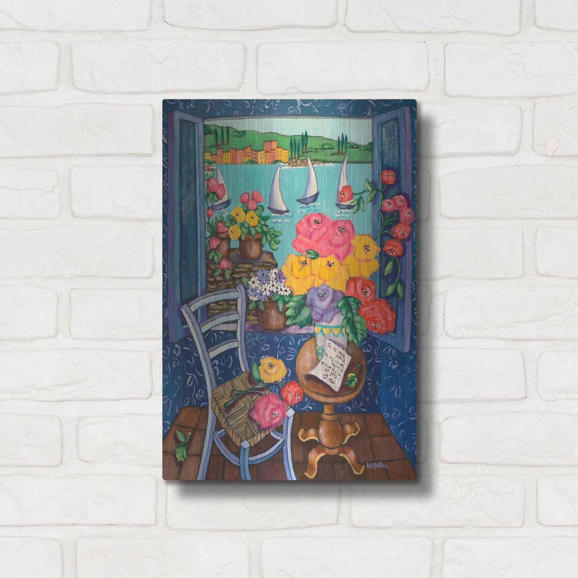 Luxe Metal Art 'Une Vue de Reve' by Holly Wojhan, Metal Wall Art,12x16