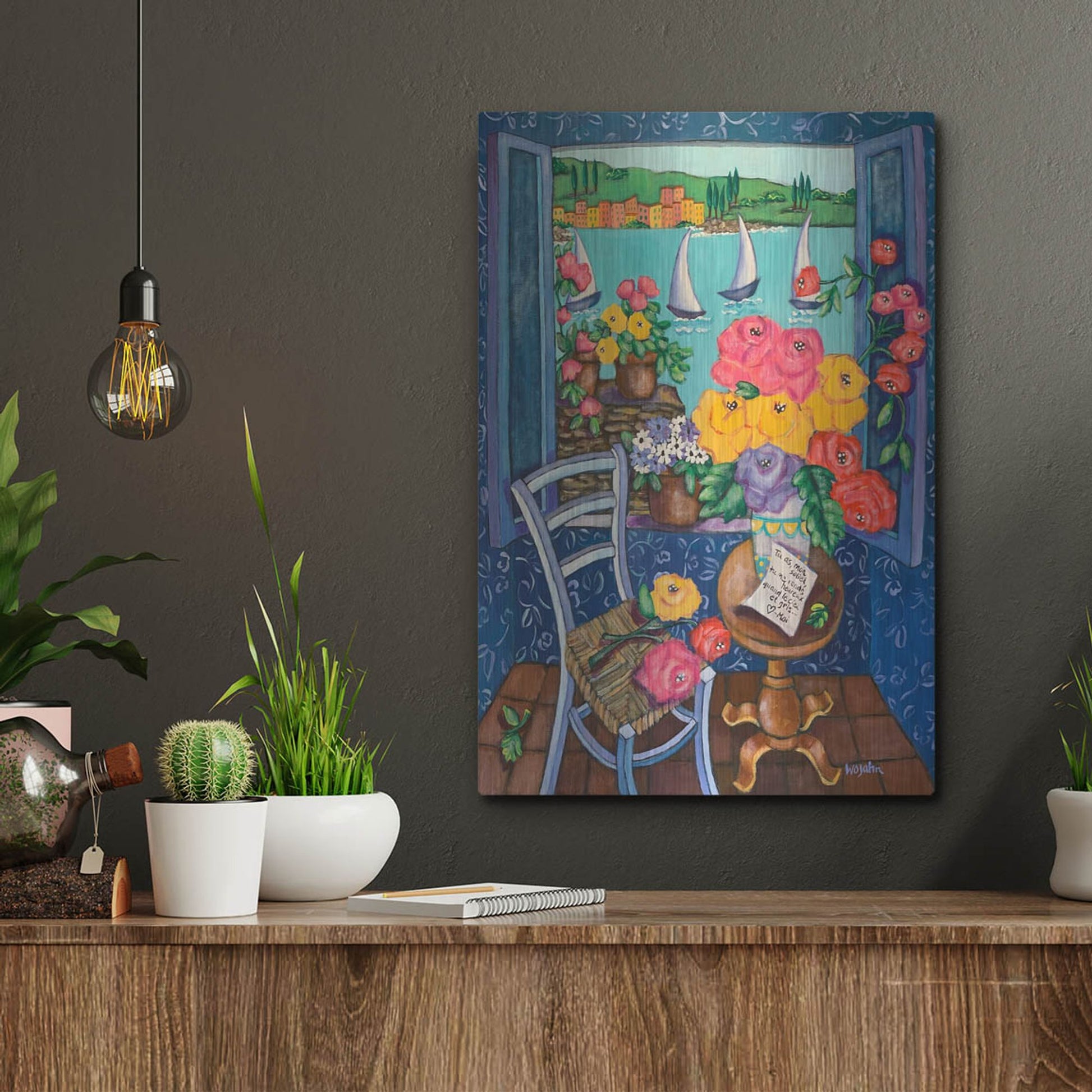 Luxe Metal Art 'Une Vue de Reve' by Holly Wojhan, Metal Wall Art,12x16