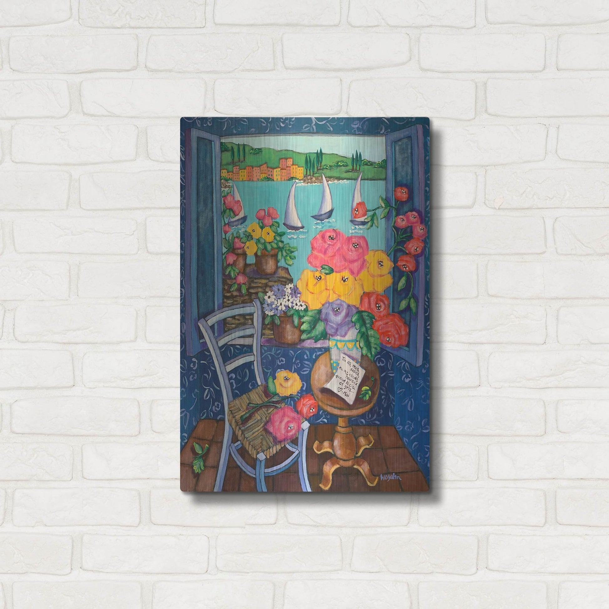 Luxe Metal Art 'Une Vue de Reve' by Holly Wojhan, Metal Wall Art,16x24