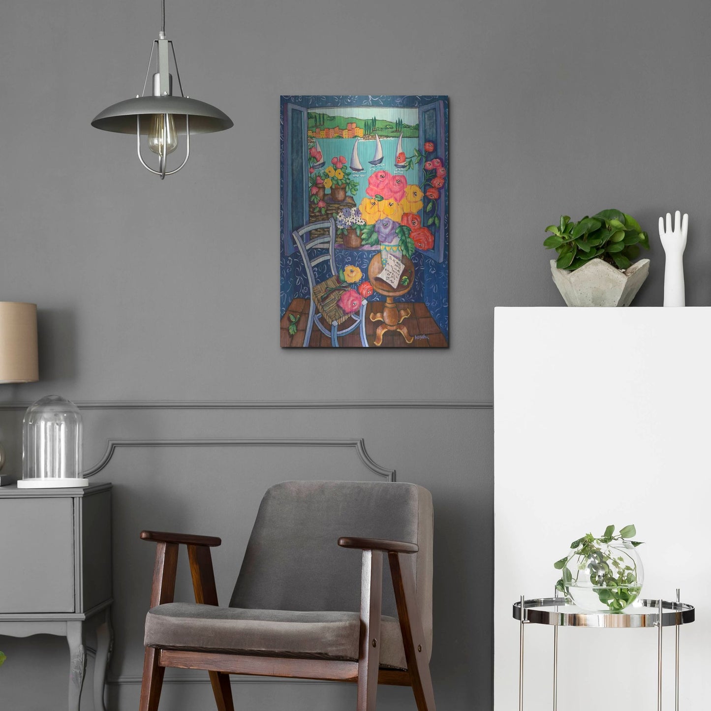 Luxe Metal Art 'Une Vue de Reve' by Holly Wojhan, Metal Wall Art,16x24