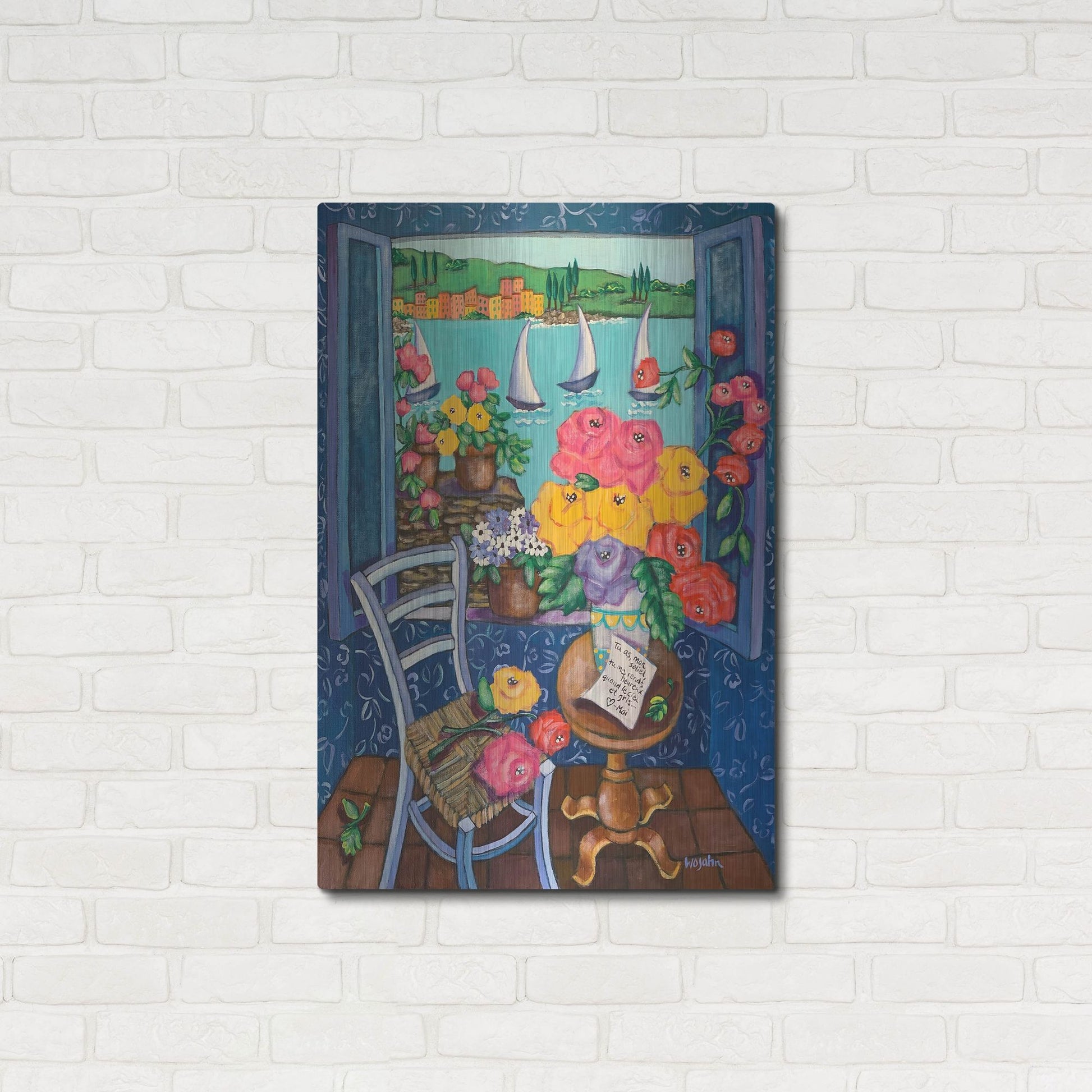 Luxe Metal Art 'Une Vue de Reve' by Holly Wojhan, Metal Wall Art,24x36