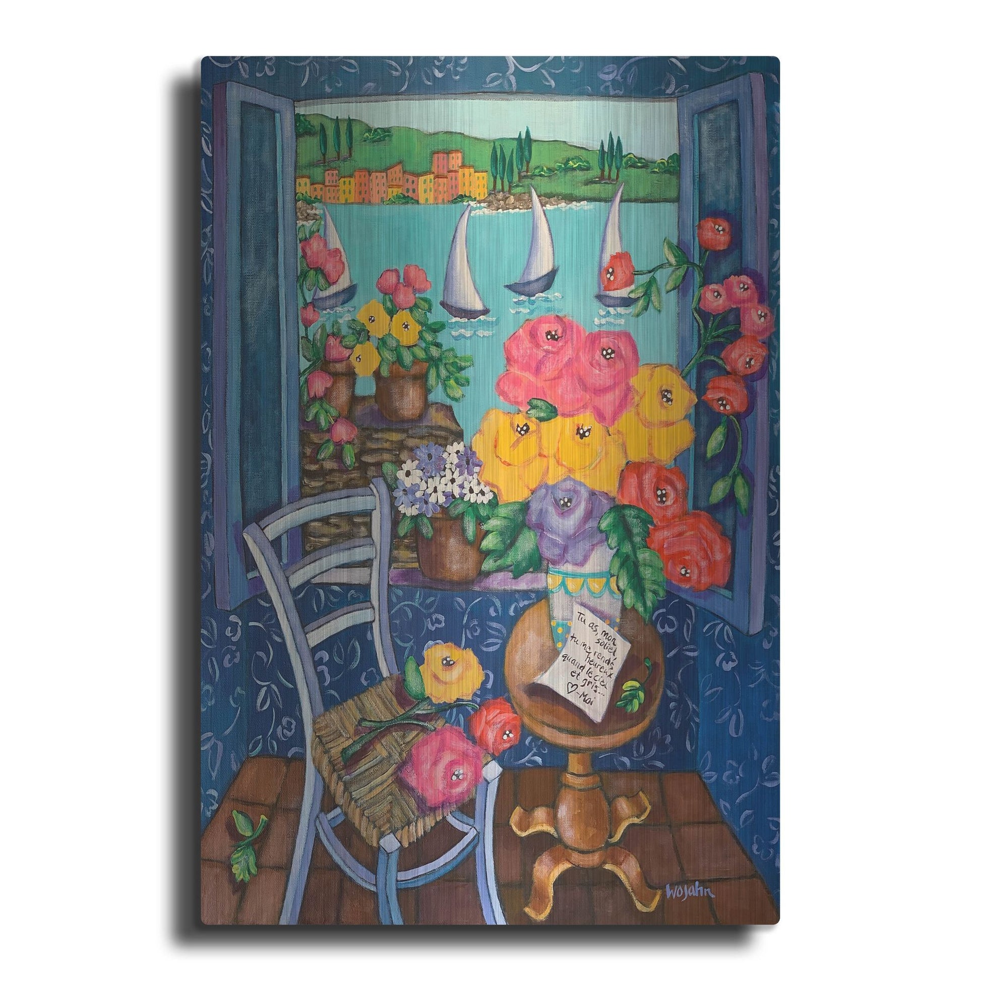 Luxe Metal Art 'Une Vue de Reve' by Holly Wojhan, Metal Wall Art