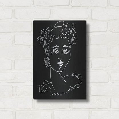 Luxe Metal Art 'Face Noir' by Holly Wojhan, Metal Wall Art,12x16