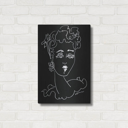 Luxe Metal Art 'Face Noir' by Holly Wojhan, Metal Wall Art,16x24