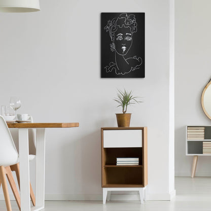 Luxe Metal Art 'Face Noir' by Holly Wojhan, Metal Wall Art,16x24