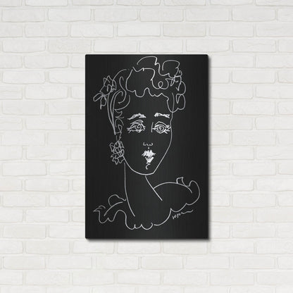 Luxe Metal Art 'Face Noir' by Holly Wojhan, Metal Wall Art,24x36