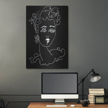 Luxe Metal Art 'Face Noir' by Holly Wojhan, Metal Wall Art,24x36