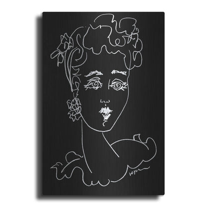 Luxe Metal Art 'Face Noir' by Holly Wojhan, Metal Wall Art