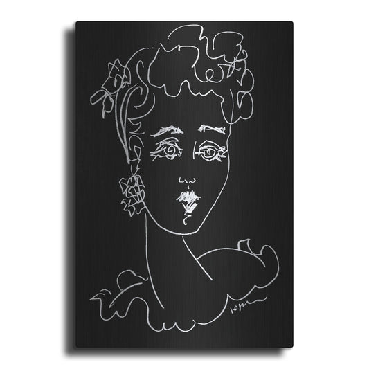 Luxe Metal Art 'Face Noir' by Holly Wojhan, Metal Wall Art