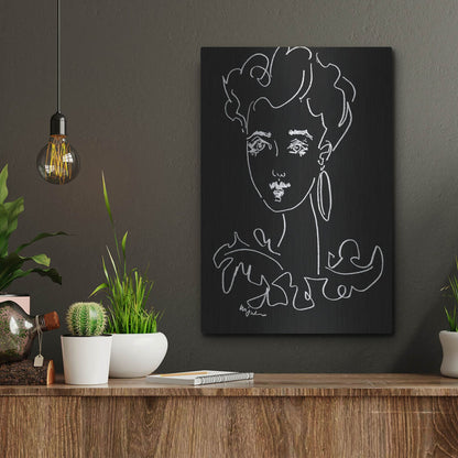 Luxe Metal Art 'Another Face Noir' by Holly Wojhan, Metal Wall Art,12x16