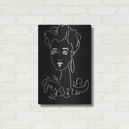 Luxe Metal Art 'Another Face Noir' by Holly Wojhan, Metal Wall Art,16x24