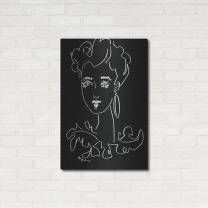Luxe Metal Art 'Another Face Noir' by Holly Wojhan, Metal Wall Art,24x36