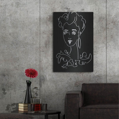 Luxe Metal Art 'Another Face Noir' by Holly Wojhan, Metal Wall Art,24x36