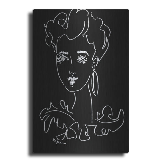 Luxe Metal Art 'Another Face Noir' by Holly Wojhan, Metal Wall Art