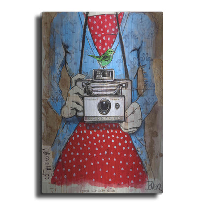 Luxe Metal Art 'Blue Flamingo' by Loui Jover, Metal Wall Art