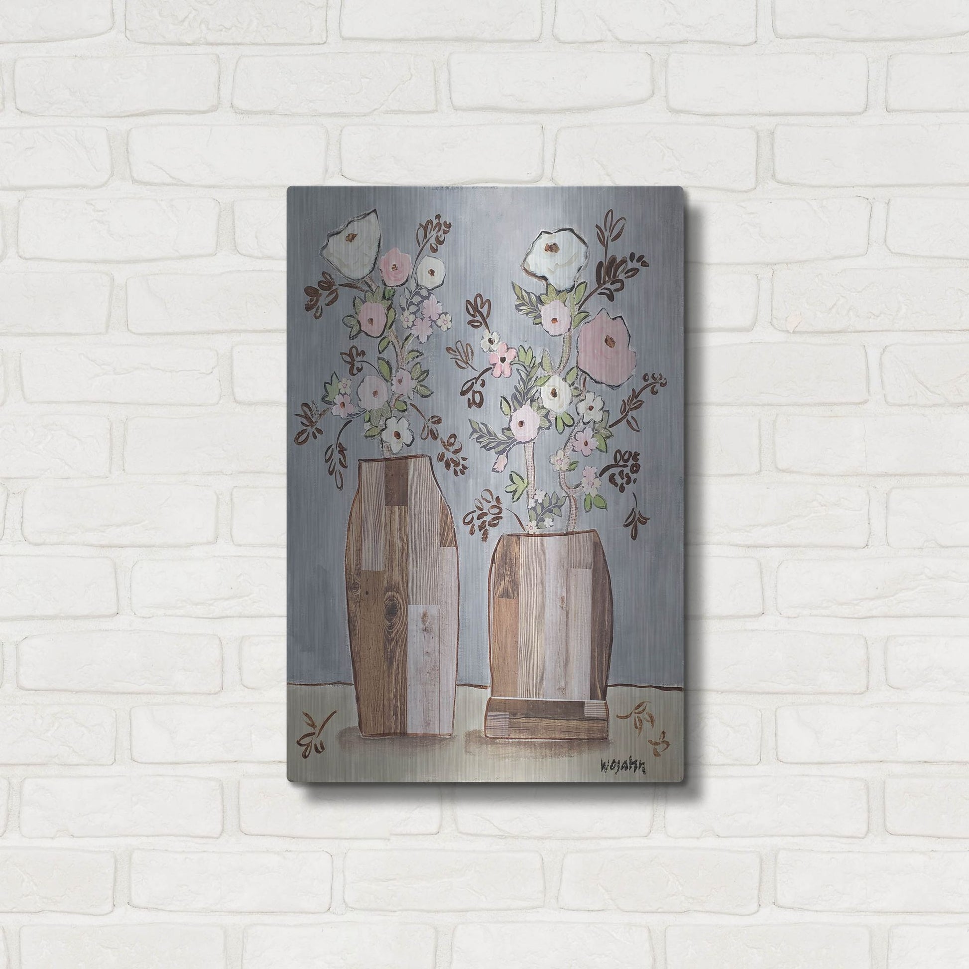 Luxe Metal Art 'Morning Pinks' by Holly Wojhan, Metal Wall Art,16x24