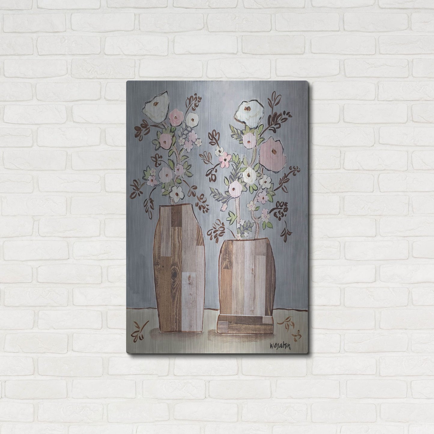 Luxe Metal Art 'Morning Pinks' by Holly Wojhan, Metal Wall Art,24x36