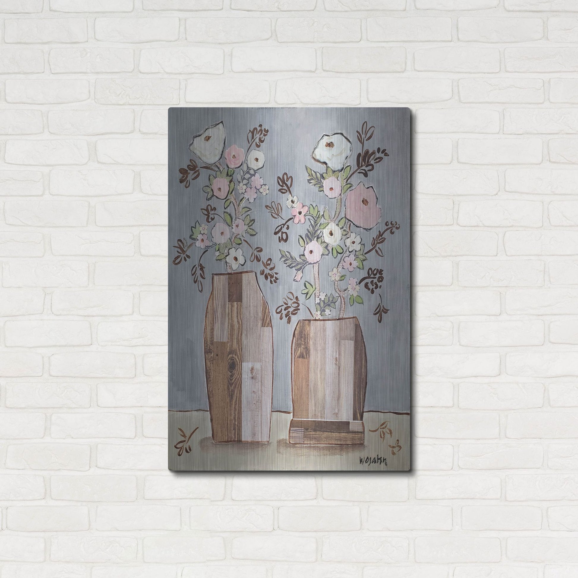 Luxe Metal Art 'Morning Pinks' by Holly Wojhan, Metal Wall Art,24x36