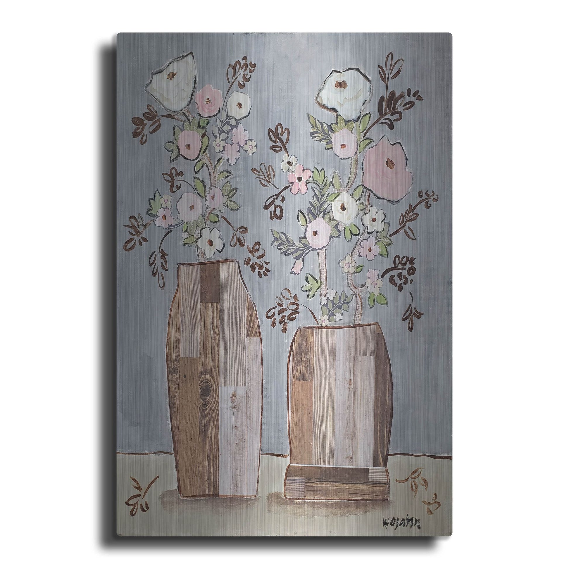 Luxe Metal Art 'Morning Pinks' by Holly Wojhan, Metal Wall Art