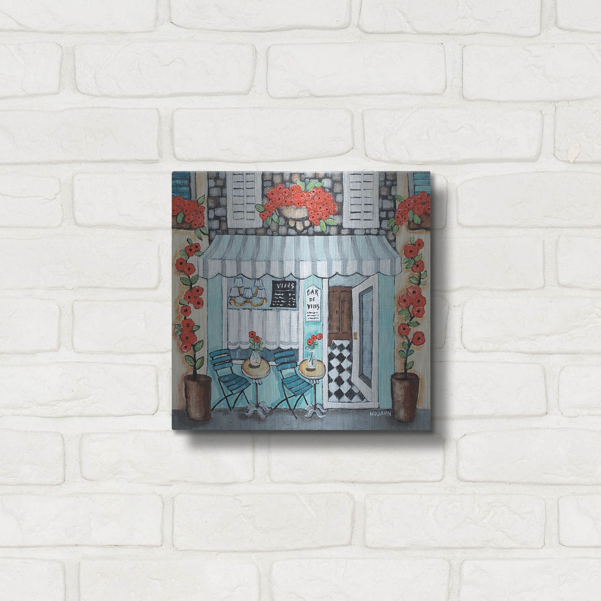 Luxe Metal Art 'Cafe Francase Hi Res' by Holly Wojhan, Metal Wall Art,12x12