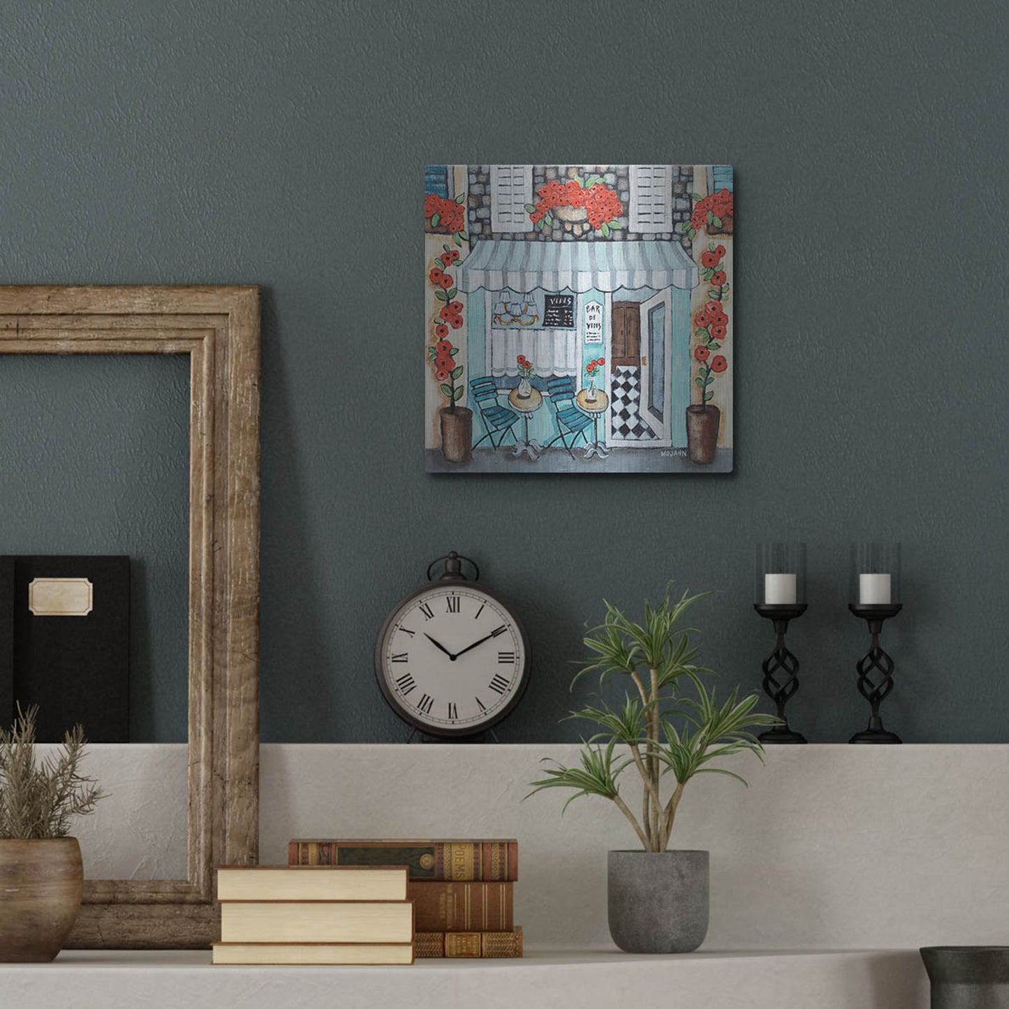 Luxe Metal Art 'Cafe Francase Hi Res' by Holly Wojhan, Metal Wall Art,12x12