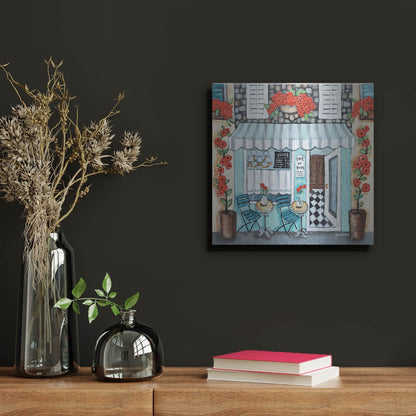 Luxe Metal Art 'Cafe Francase Hi Res' by Holly Wojhan, Metal Wall Art,12x12