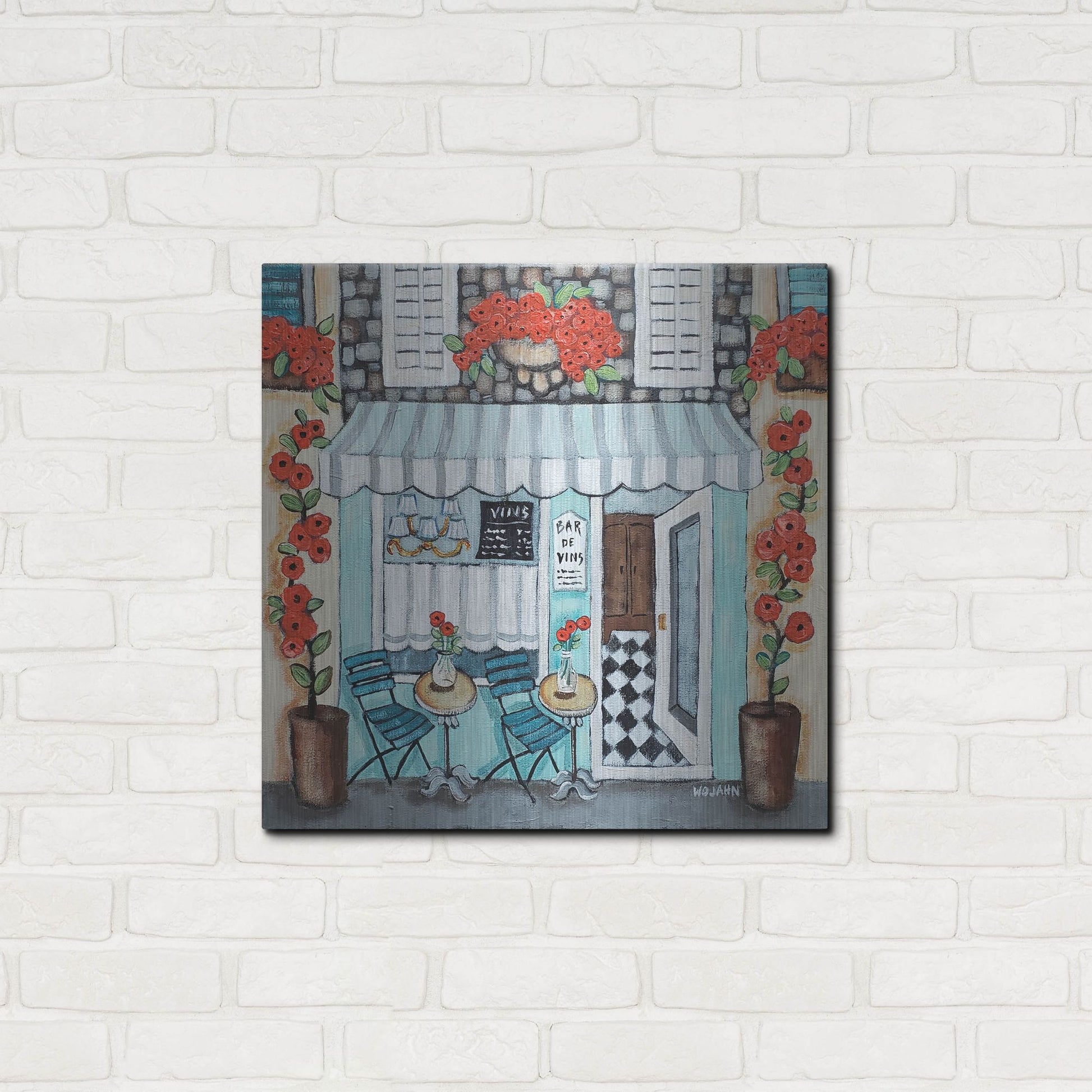 Luxe Metal Art 'Cafe Francase Hi Res' by Holly Wojhan, Metal Wall Art,24x24