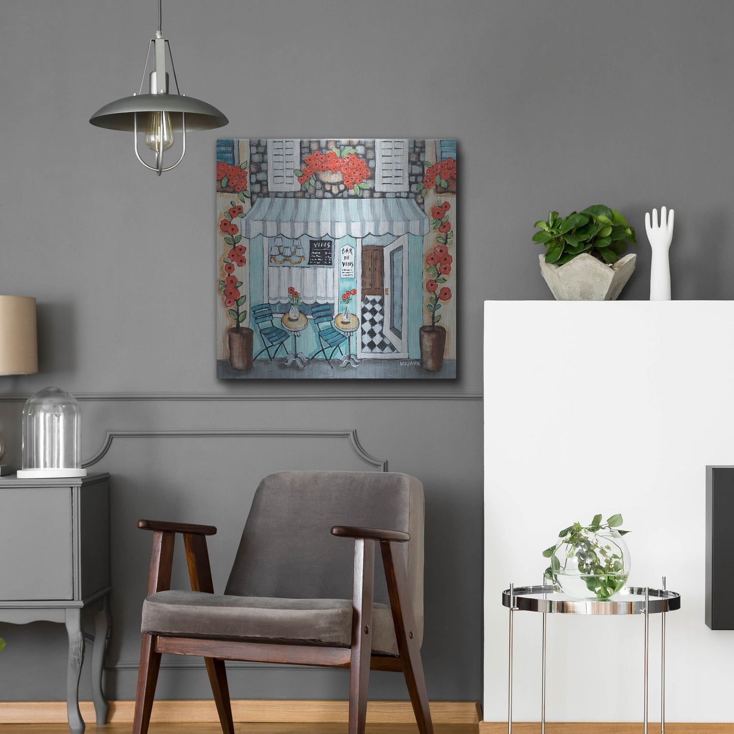 Luxe Metal Art 'Cafe Francase Hi Res' by Holly Wojhan, Metal Wall Art,24x24